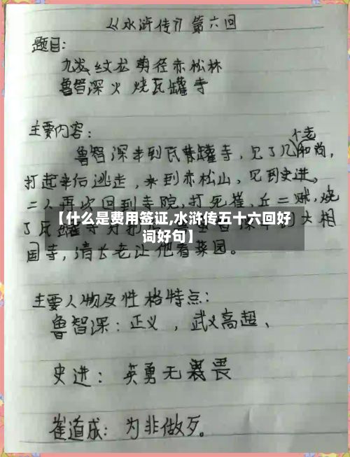 【什么是费用签证,水浒传五十六回好词好句】-第1张图片