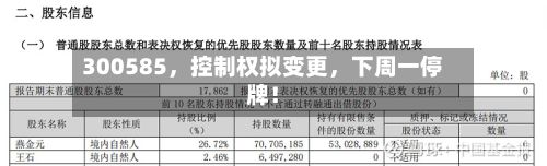 300585，控制权拟变更	，下周一停牌！-第1张图片