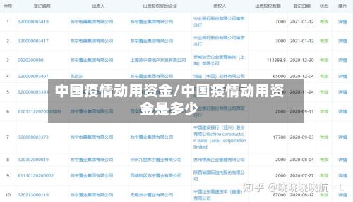 中国疫情动用资金/中国疫情动用资金是多少-第1张图片