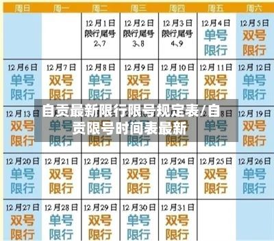自贡最新限行限号规定表/自贡限号时间表最新-第1张图片