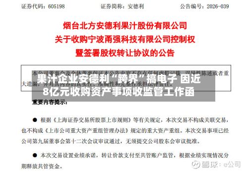 果汁企业安德利“跨界”搞电子 因近8亿元收购资产事项收监管工作函-第1张图片