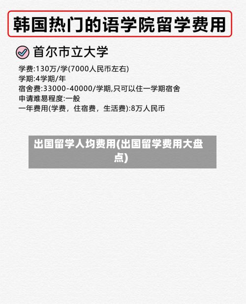出国留学人均费用(出国留学费用大盘点)-第1张图片