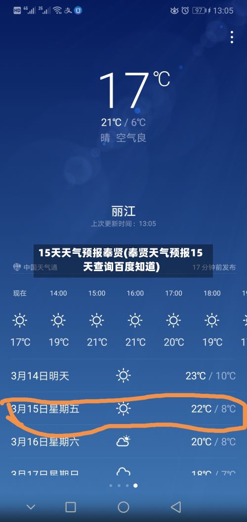 15天天气预报奉贤(奉贤天气预报15天查询百度知道)-第1张图片