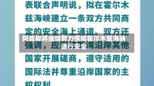 阿曼称将继续努力保障霍尔木兹海峡通行安全-第1张图片